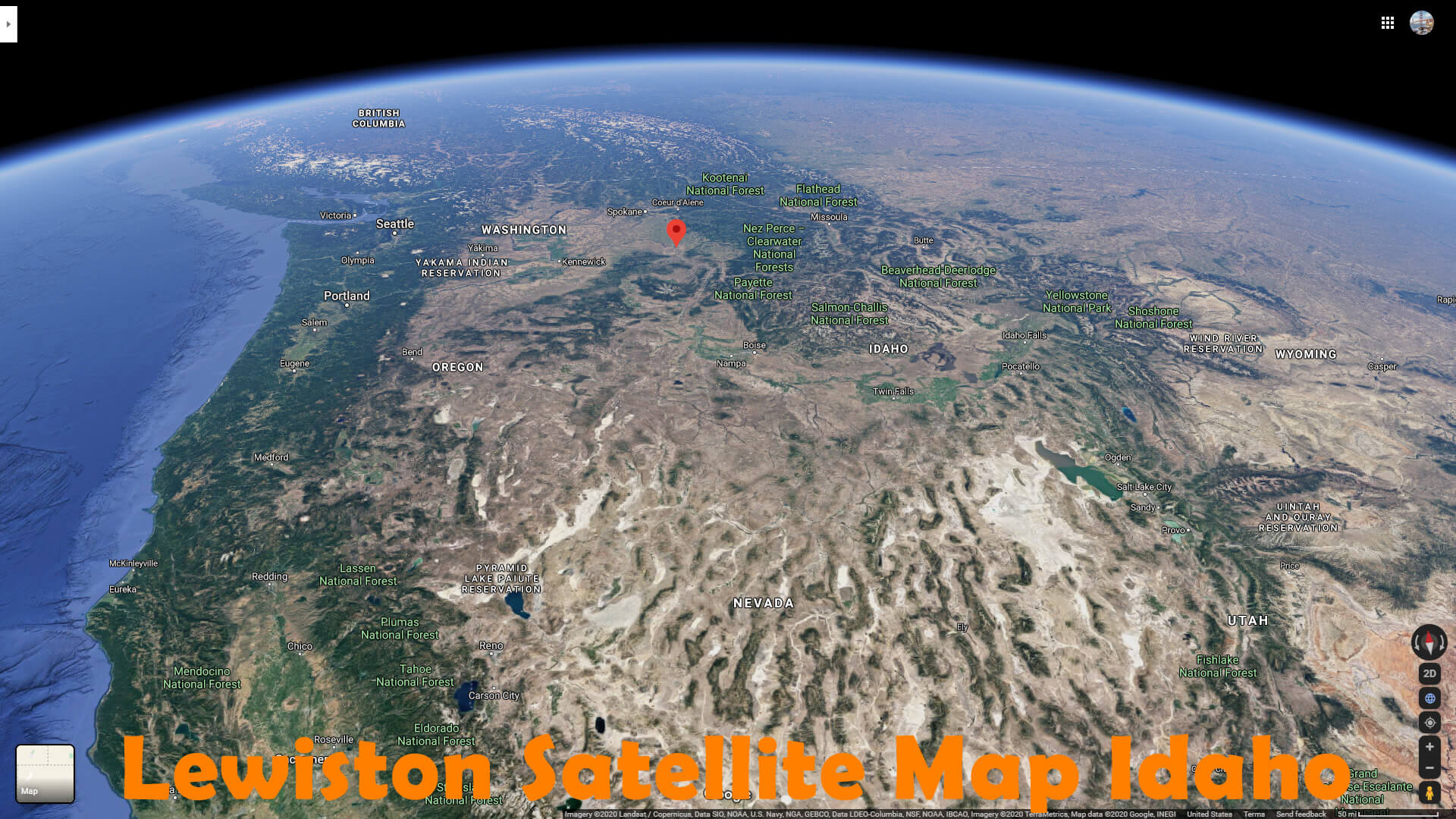 Lewiston Satellite Map Idaho